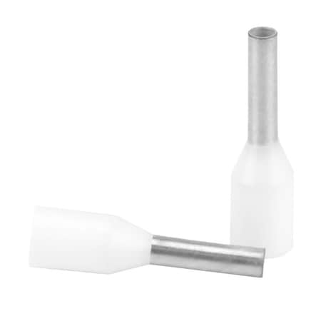 Pacer Group Pacer White 18-20 AWG Wire Ferrule - 6mm Length - 25 Pack TFRL20-6MM-25